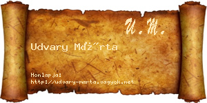 Udvary Márta névjegykártya